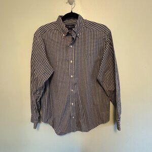 Polo Men’s Plaid Button-Down Shirt | Navy & Light Blue l L - 0030